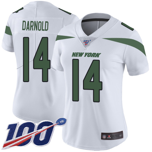 New York Jets Limited White Women Sam Darnold Road Jersey NFL Football #14 100th Season Vapor Untouchable